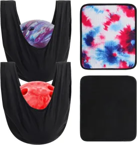 2 2 Bowling Ball Towel Kit, 10" x 8" Shammy Pad With Easy Grip Dots, Non-Slip Polisher Bag for Clean/Storage