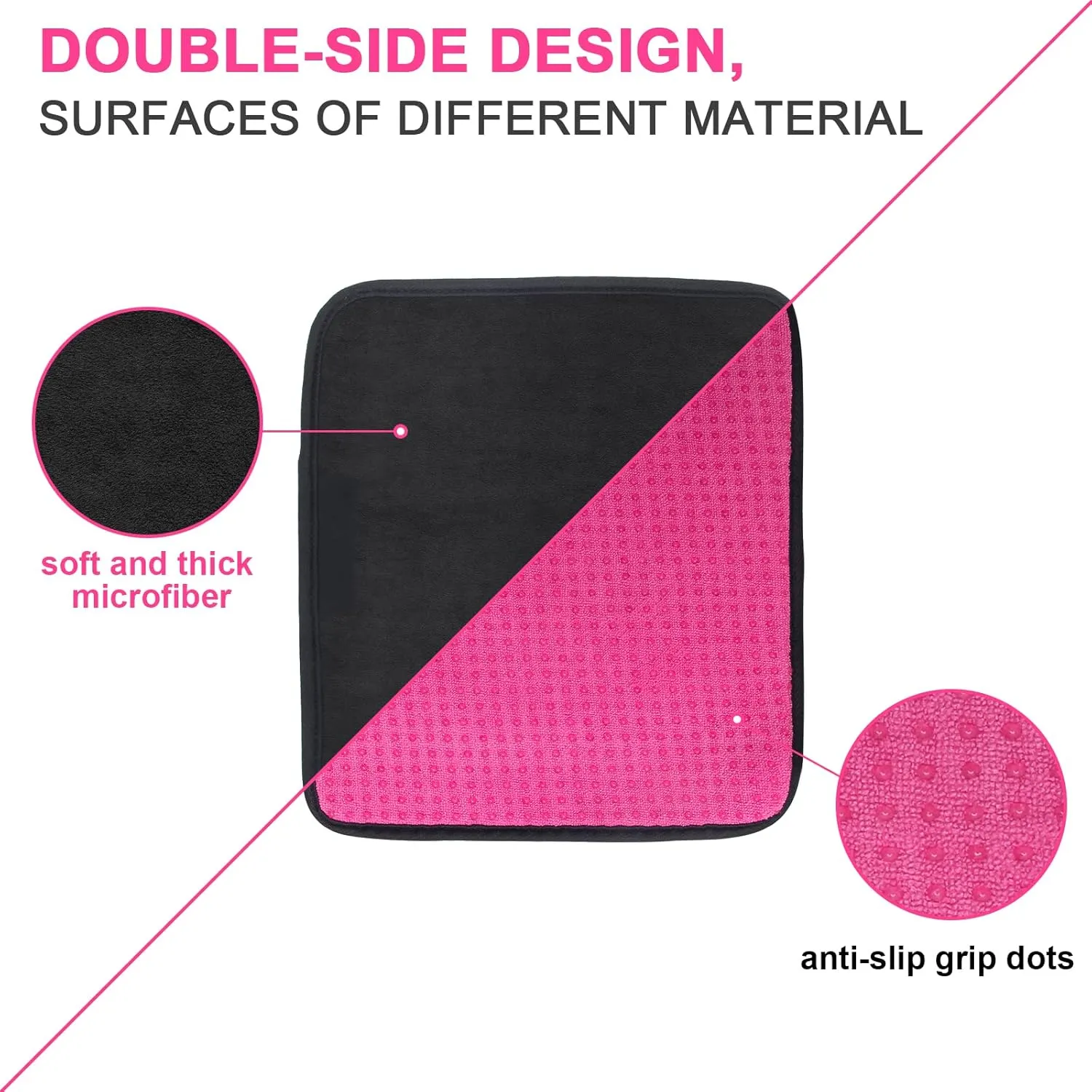 3 Pack Bowling Ball Towels, 10" x 8" Microfiber Bowling Shammy Accessories with Easy-Grip Dots Non-Slip (Blue Purple Pink)