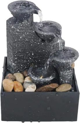 5v Indoor Meditation Fountain with Pebble Bag Waterfall Stylish Fountain with Light Stylish Desktop Decoration for Home