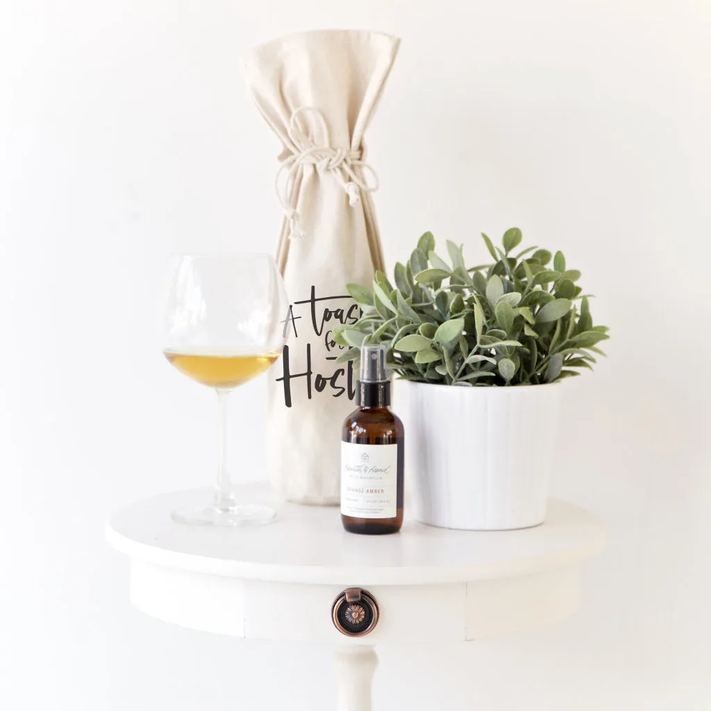 A Toast For the Host Cotton Canvas Wine Bag by The Cotton & Canvas Co.
