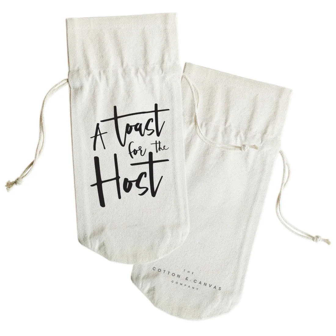 A Toast For the Host Cotton Canvas Wine Bag by The Cotton & Canvas Co.