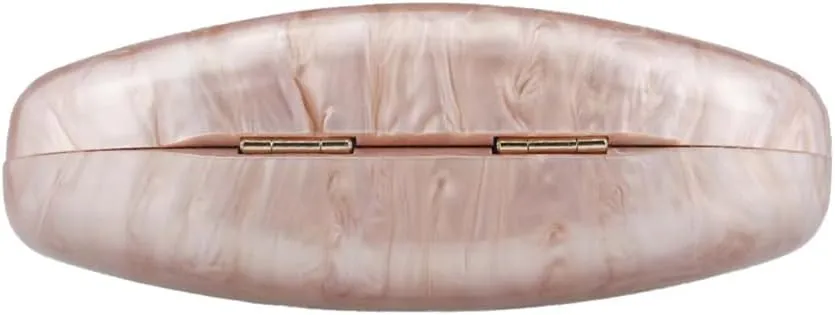 Acrylic Clutch Purse for Women Egg Shape Acrylic Handbags Cute Wedding Party Shoulder Crossbody Bag