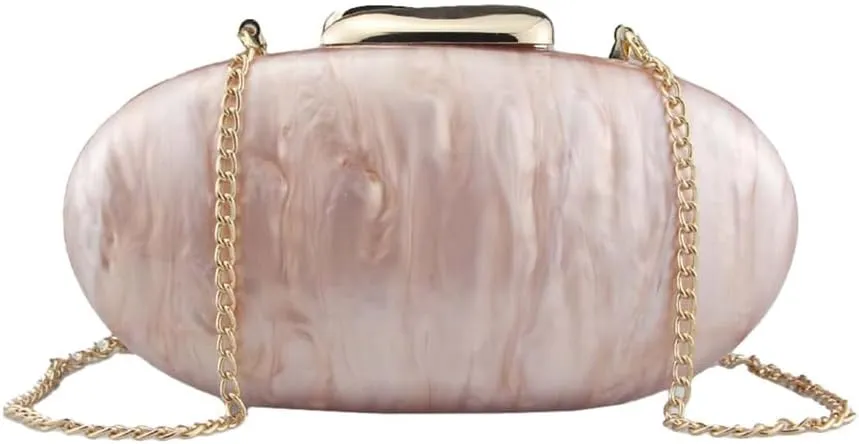 Acrylic Clutch Purse for Women Egg Shape Acrylic Handbags Cute Wedding Party Shoulder Crossbody Bag