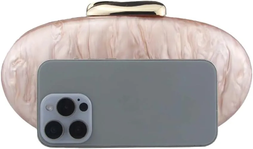 Acrylic Clutch Purse for Women Egg Shape Acrylic Handbags Cute Wedding Party Shoulder Crossbody Bag