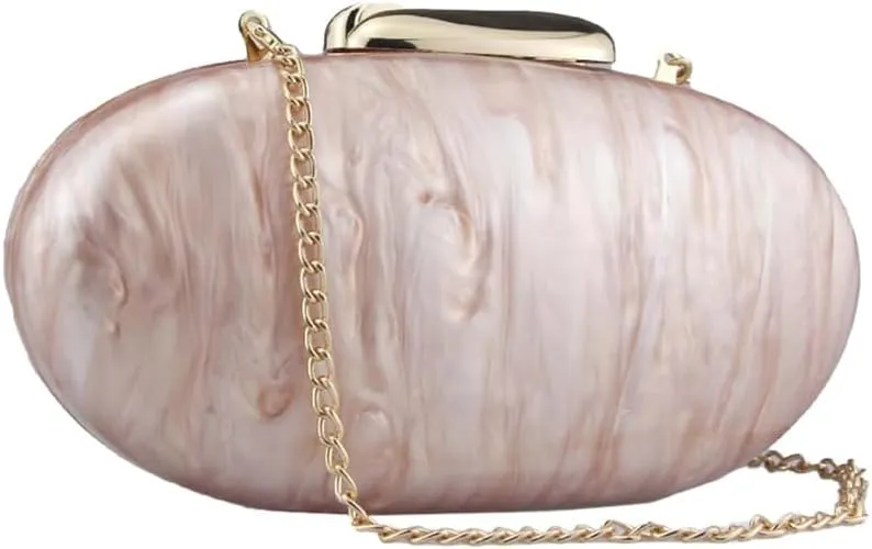 Acrylic Clutch Purse for Women Egg Shape Acrylic Handbags Cute Wedding Party Shoulder Crossbody Bag