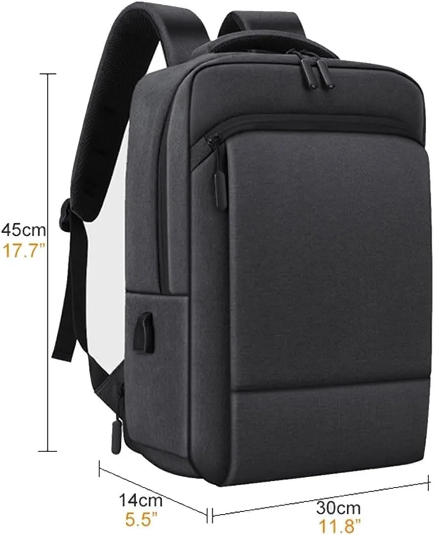 Backpack For Men Men's Anti-Theft Waterproof Laptop Backpack with USB Charging Port Ideal for School and Travel(Black)