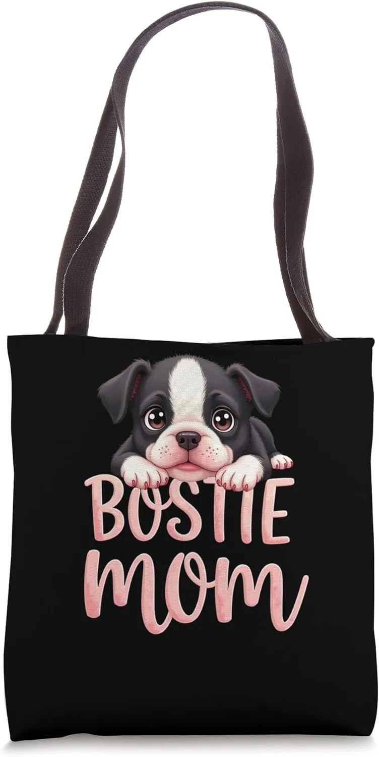 Bostie Mom Dog Boston Terrier Mama Cute Puppy Tote Bag