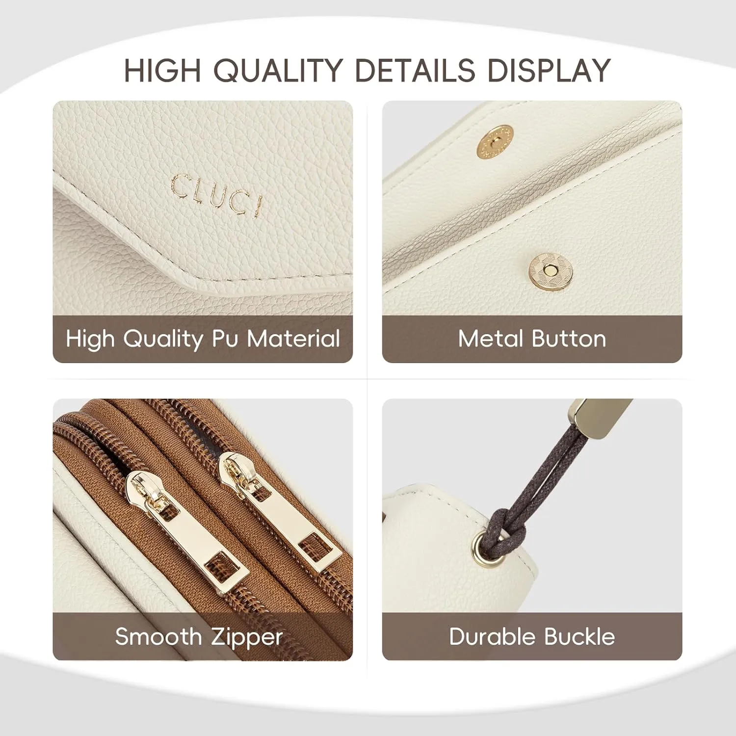 CLUCI Wallet Women Large Capacity Wristlet Purse for Women Long Ladies Wallet RFID Blocking Multi Credit Card Holder