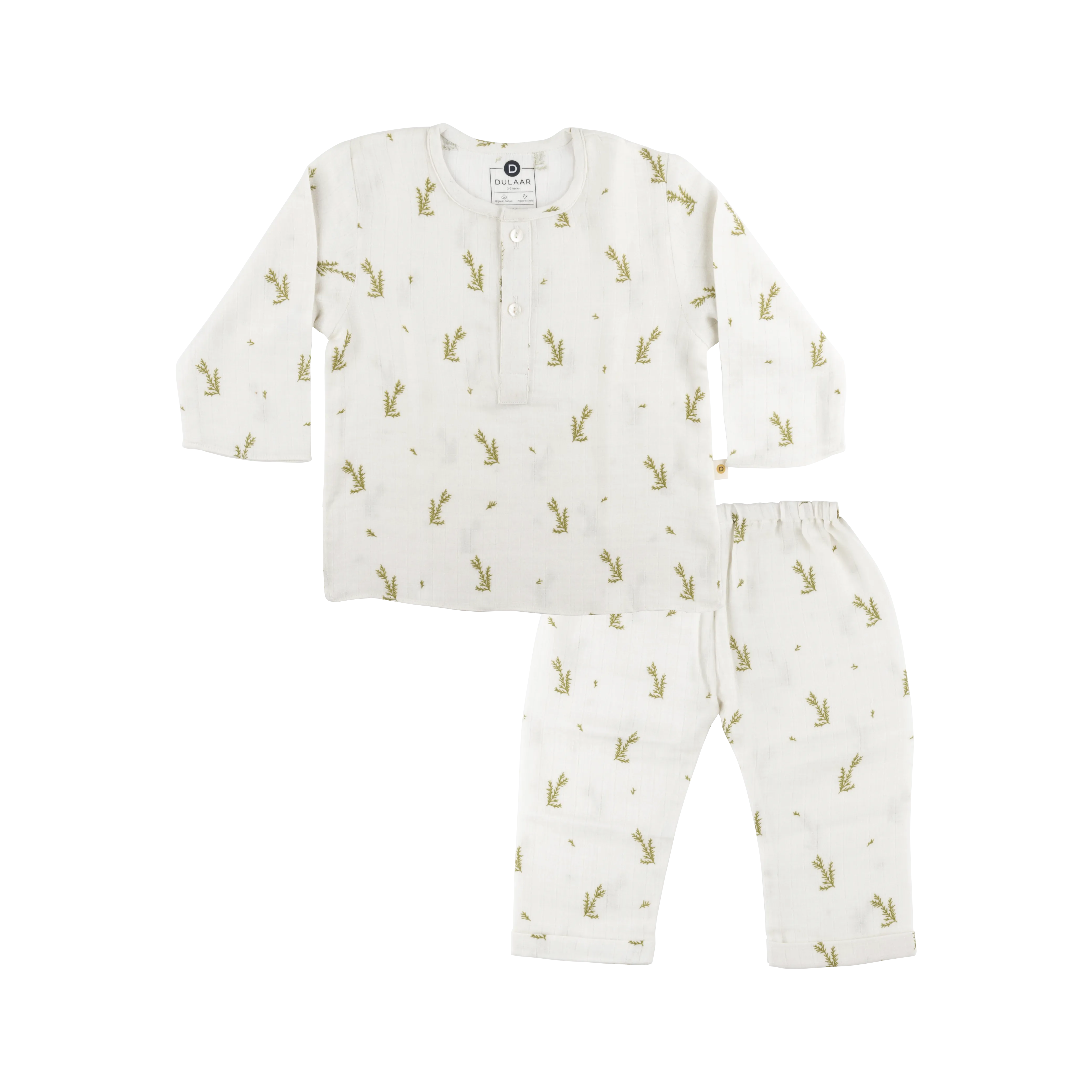 Dulaar Organic Muslin Loungewear Set - Green Zen