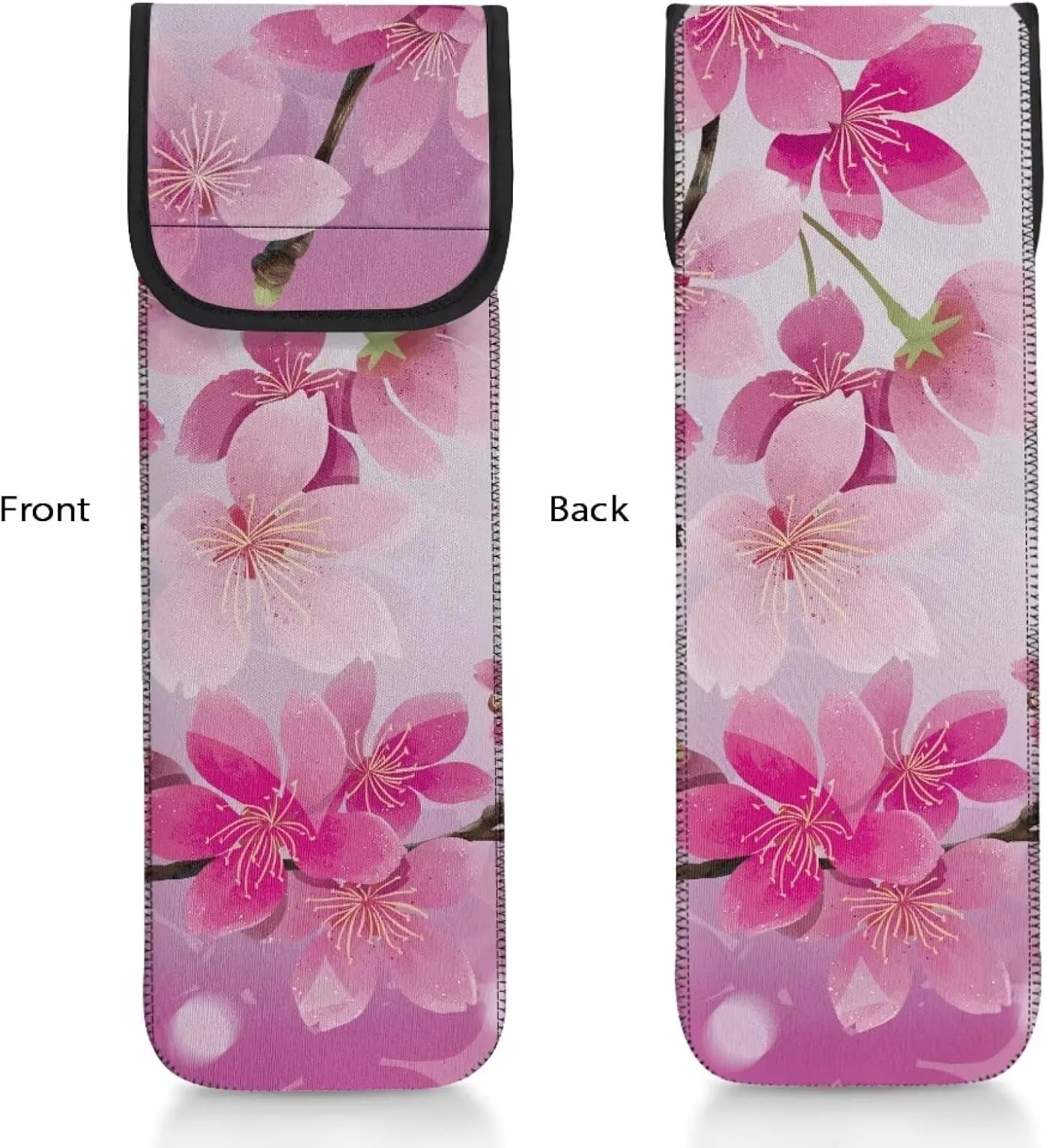 Flashideas Cherry Blossom Flat Iron Holder Curling Iron Organizers and Storage with Pocket Travel Neoprene Storage Pouch Case Bag Neoprene Straightener Holder and Silicone Hot Hair Tools