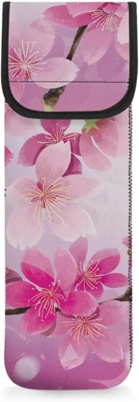 Flashideas Cherry Blossom Flat Iron Holder Curling Iron Organizers and Storage with Pocket Travel Neoprene Storage Pouch Case Bag Neoprene Straightener Holder and Silicone Hot Hair Tools