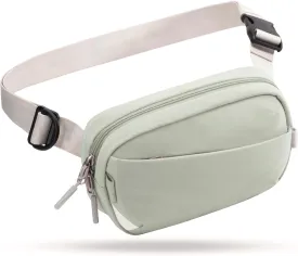 Inateck Sling Bag X-Mini, Durable Fanny Pack with RFID Blocking, Water-resistant Belt Waist Bag with Quick-adjust Strap, Stylish Waist Pack for Men, Women, Travel, Hiking, Cycling, Work, Sports, Green
