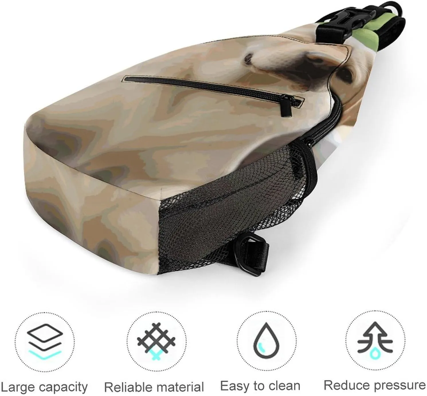 Lightweight Chest Bag Crossbody Bag Cute Labrador Dog Sling Backpack for Women Men Sports Travel