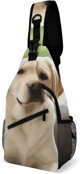 Lightweight Chest Bag Crossbody Bag Cute Labrador Dog Sling Backpack for Women Men Sports Travel