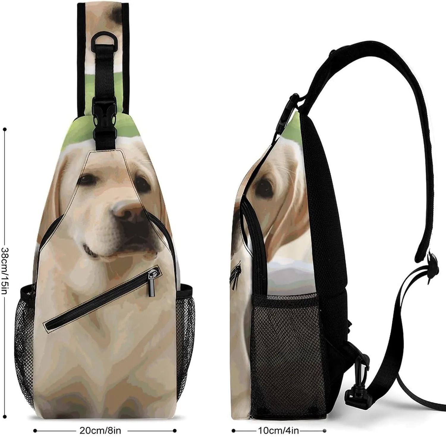 Lightweight Chest Bag Crossbody Bag Cute Labrador Dog Sling Backpack for Women Men Sports Travel
