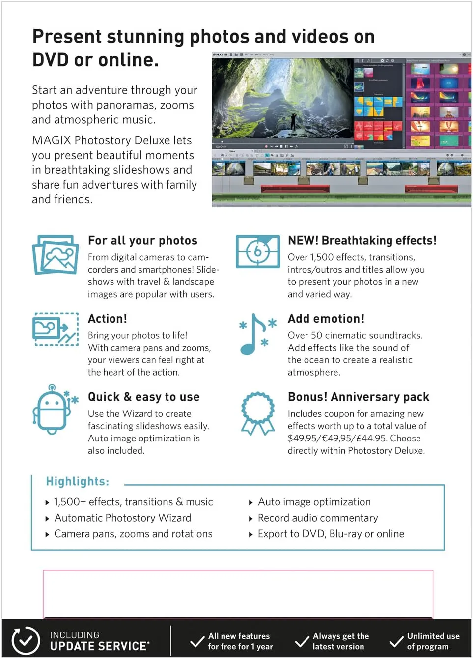 MAGIX Photostory Deluxe - Version 2018 - Create a slideshow the easy way [Download]
