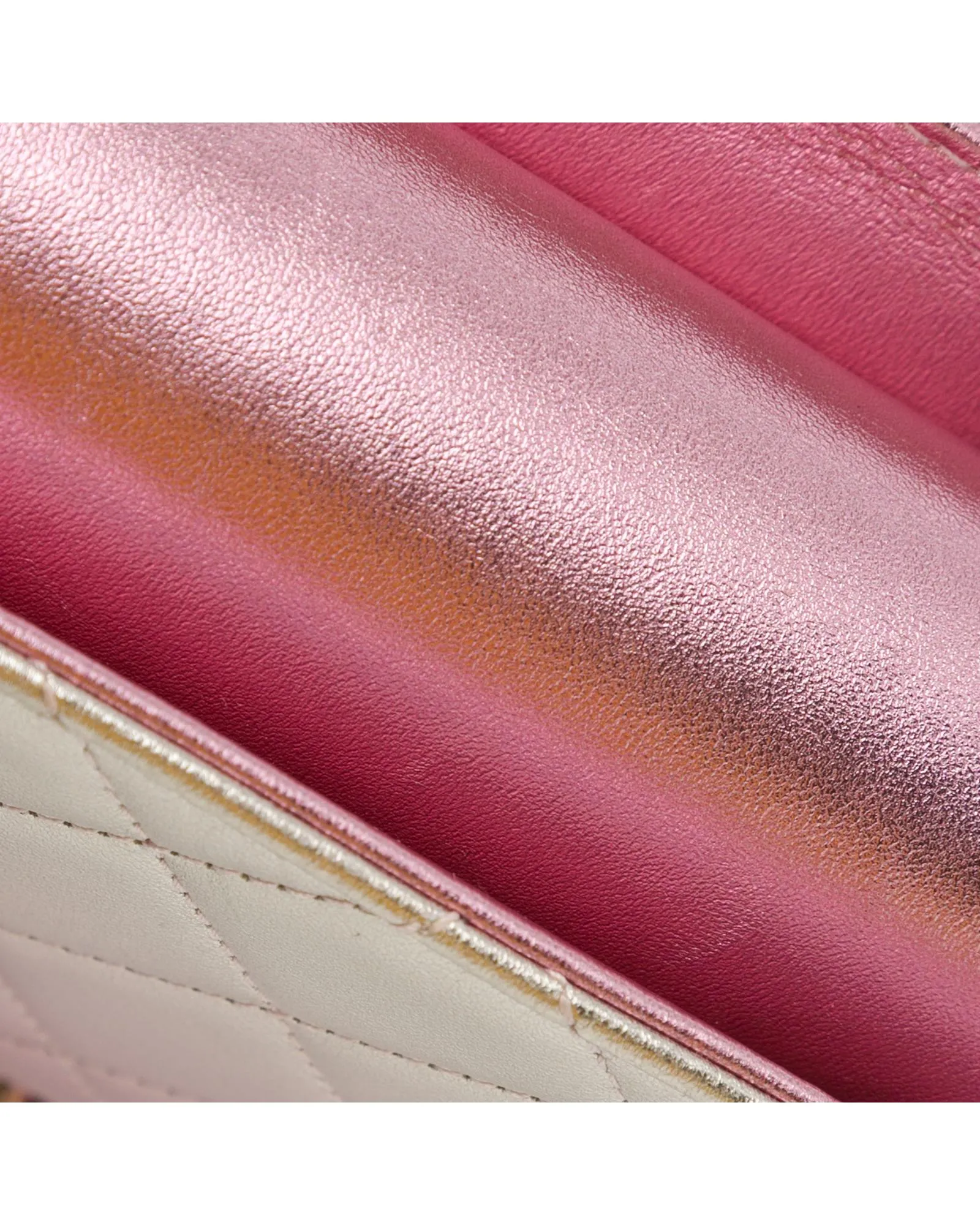 Metallic Lambskin Flap Crossbody Bag