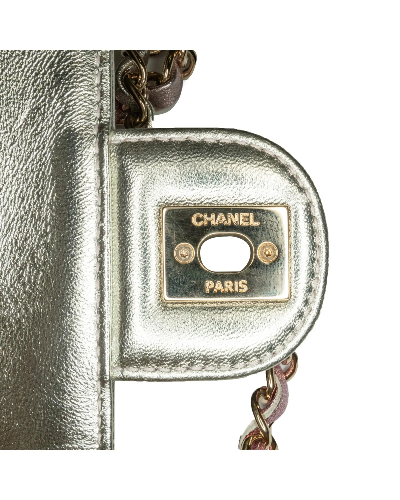 Metallic Lambskin Flap Crossbody Bag