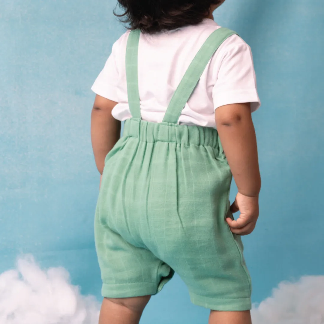 Muslin Frill Dungarees for Baby Girls