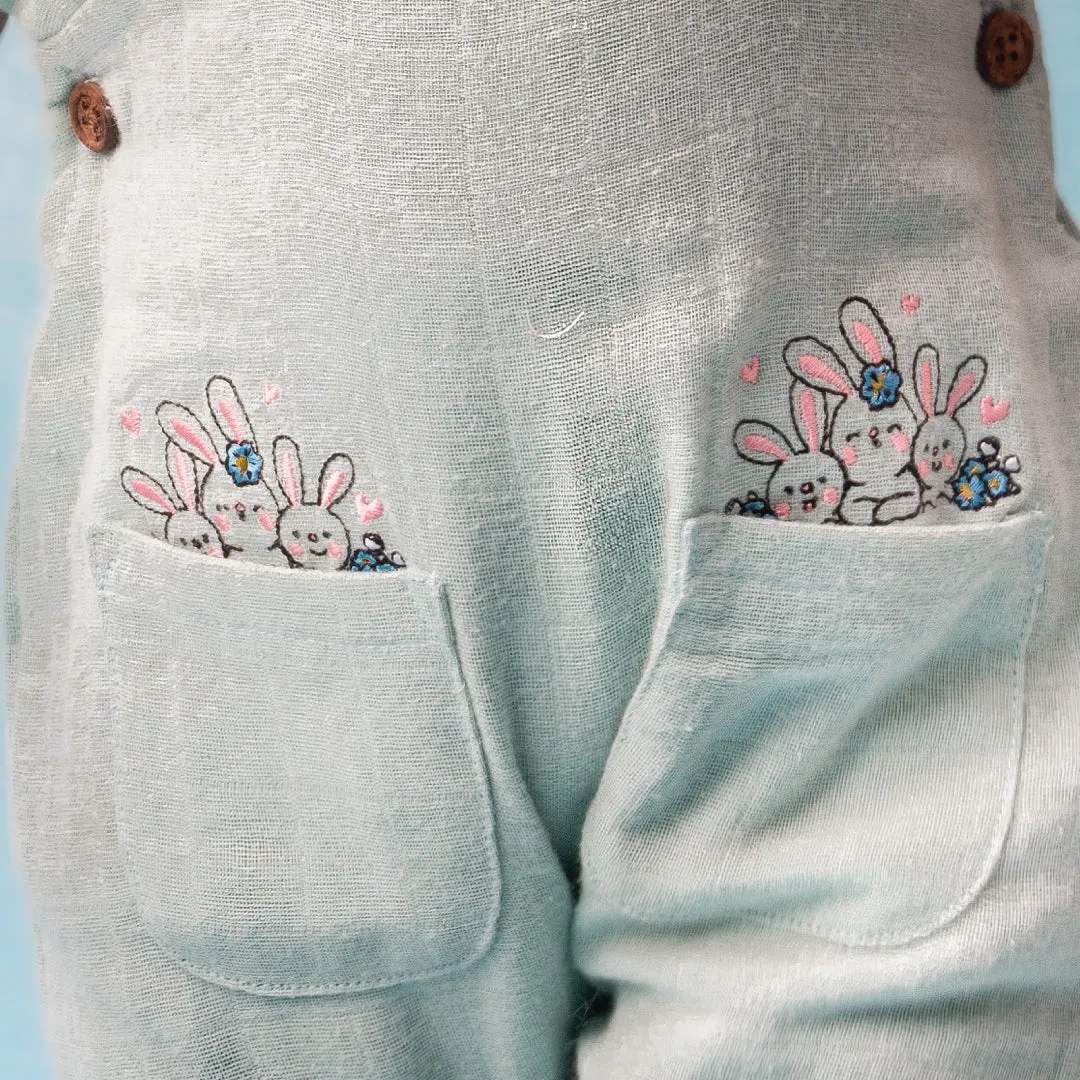 Muslin Frill Dungarees for Baby Girls