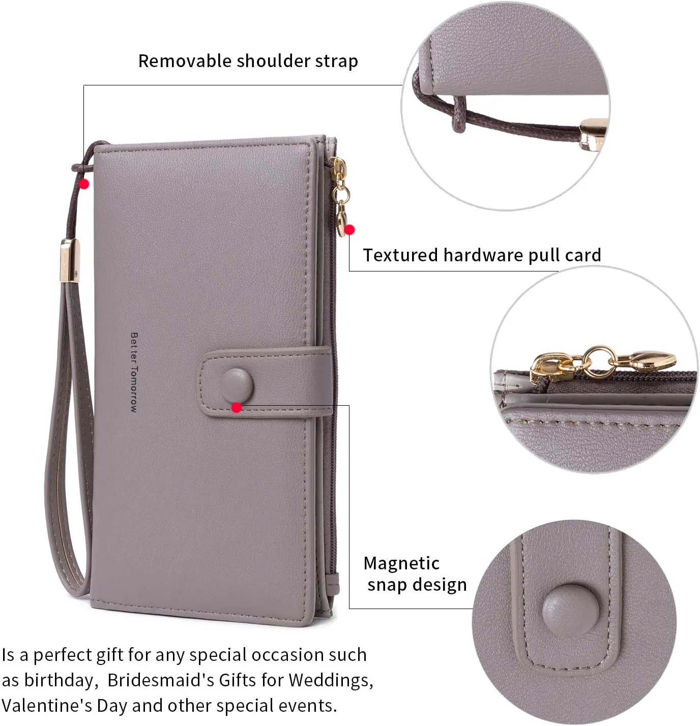 myfriday Touch Screen Crossbody Phone Purse for Women, Rfid Blocking Small Cellphone Shoulder Purse with 2 Adjustable Strap