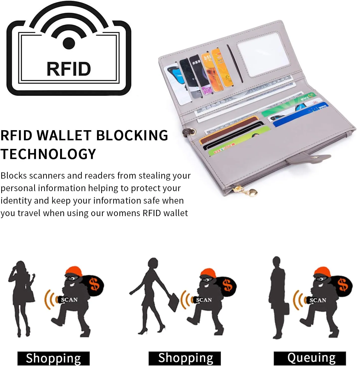 myfriday Touch Screen Crossbody Phone Purse for Women, Rfid Blocking Small Cellphone Shoulder Purse with 2 Adjustable Strap