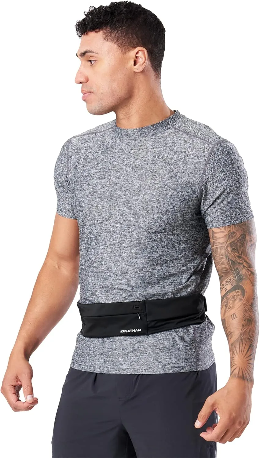 Nathan Adjustable Fit Zipster Running Belt, Zippered, Weather-Resistant Pocket & Two Quick-Stash Pockets, Adjustable Buckle