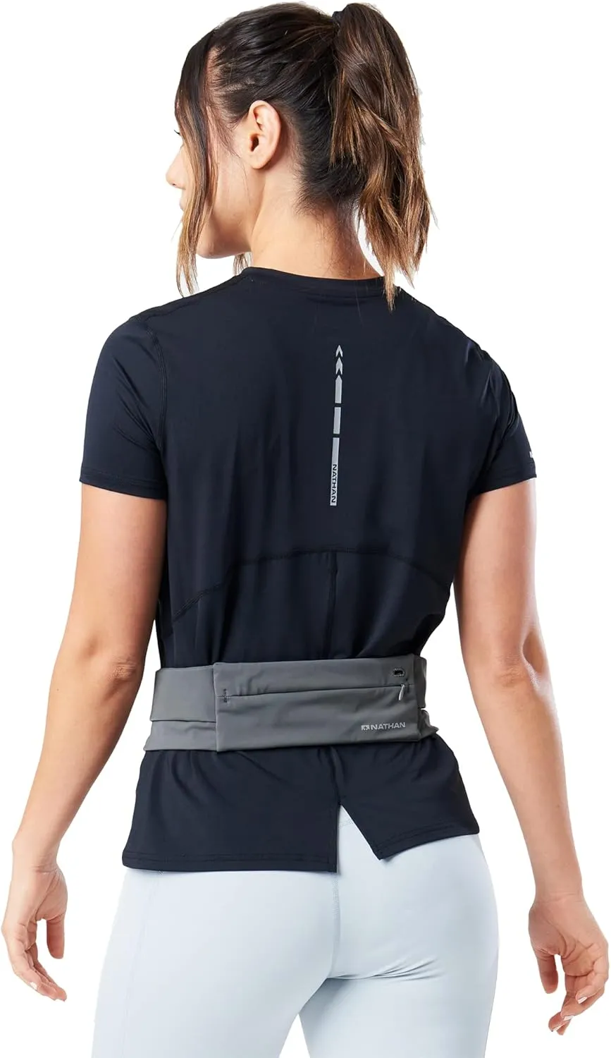 Nathan Adjustable Fit Zipster Running Belt, Zippered, Weather-Resistant Pocket & Two Quick-Stash Pockets, Adjustable Buckle