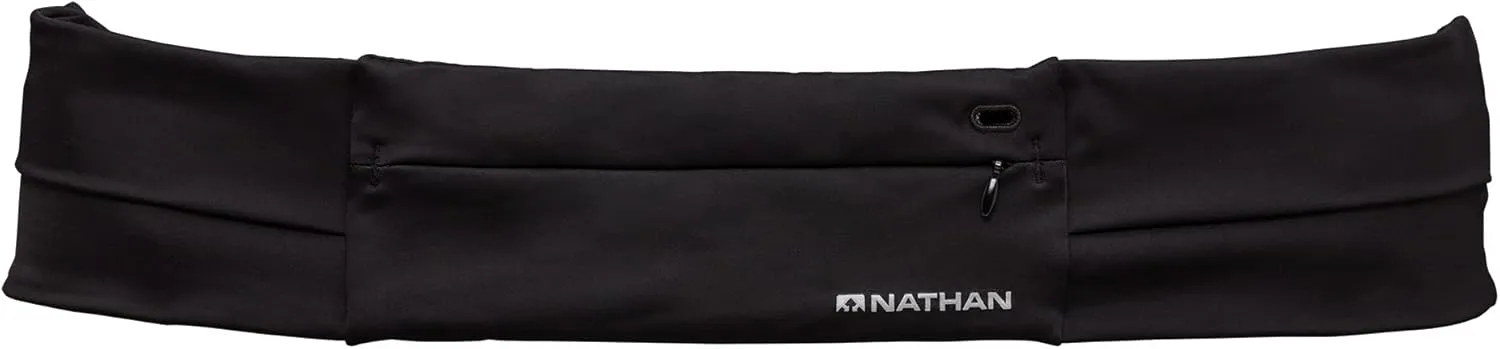 Nathan Adjustable Fit Zipster Running Belt, Zippered, Weather-Resistant Pocket & Two Quick-Stash Pockets, Adjustable Buckle