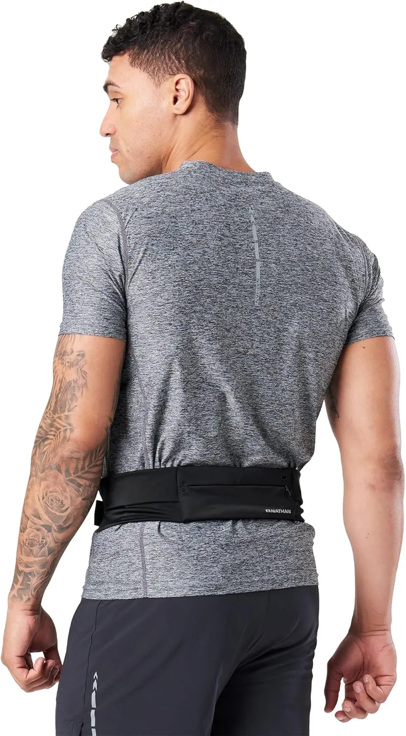 Nathan Adjustable Fit Zipster Running Belt, Zippered, Weather-Resistant Pocket & Two Quick-Stash Pockets, Adjustable Buckle