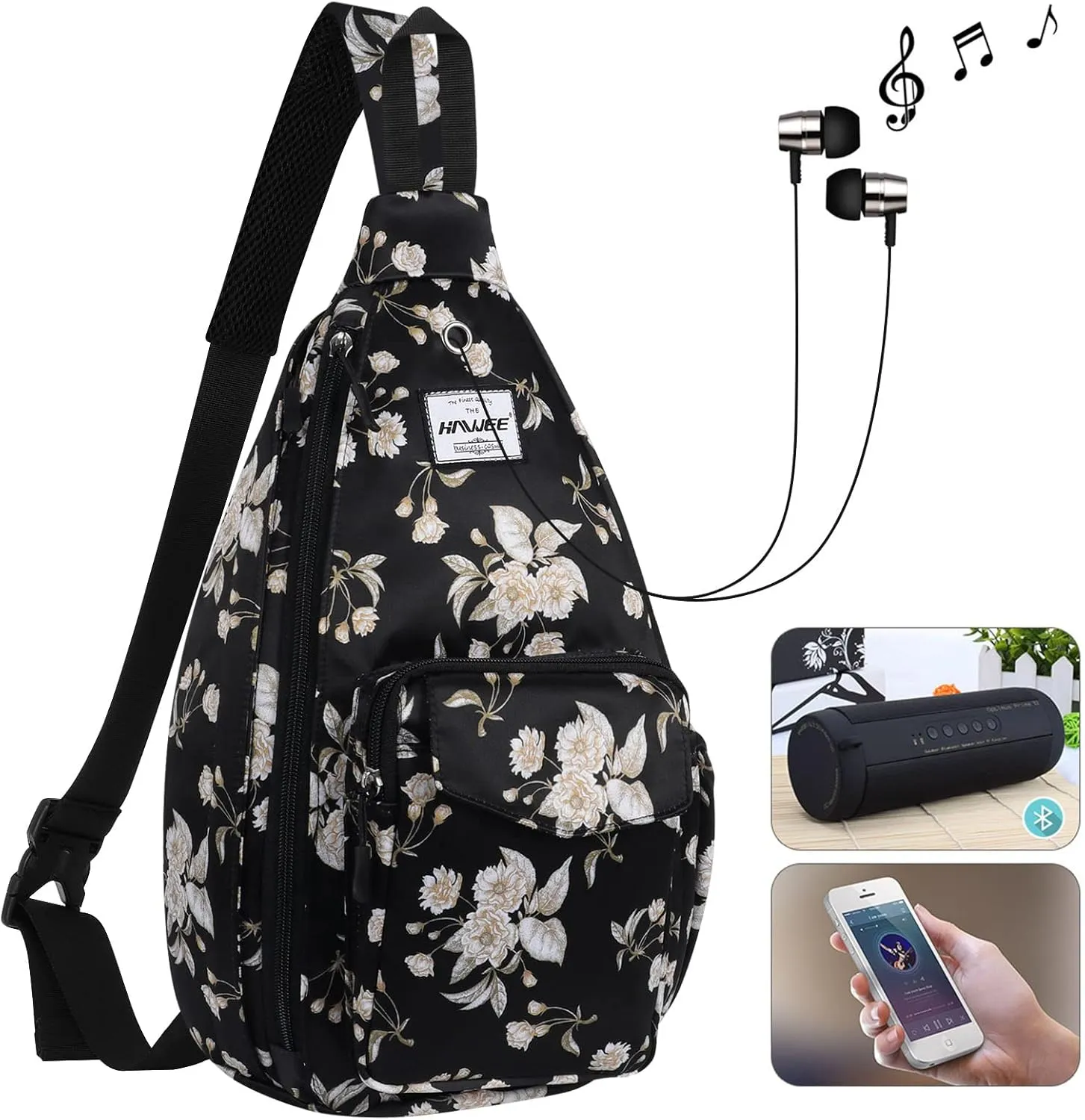 Rope Sling Bag for Women Men Casual Cross Body Daypack Backpack Adjustable Strap Water Repellent for Travel/Sport