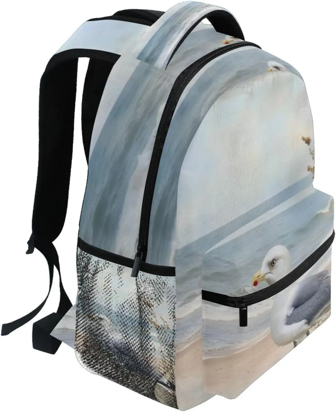 Seagull Beach Retro Backpack for School Boys Girls Laptop Travel Backpack Book Bag Daypack 11.4 16 In S