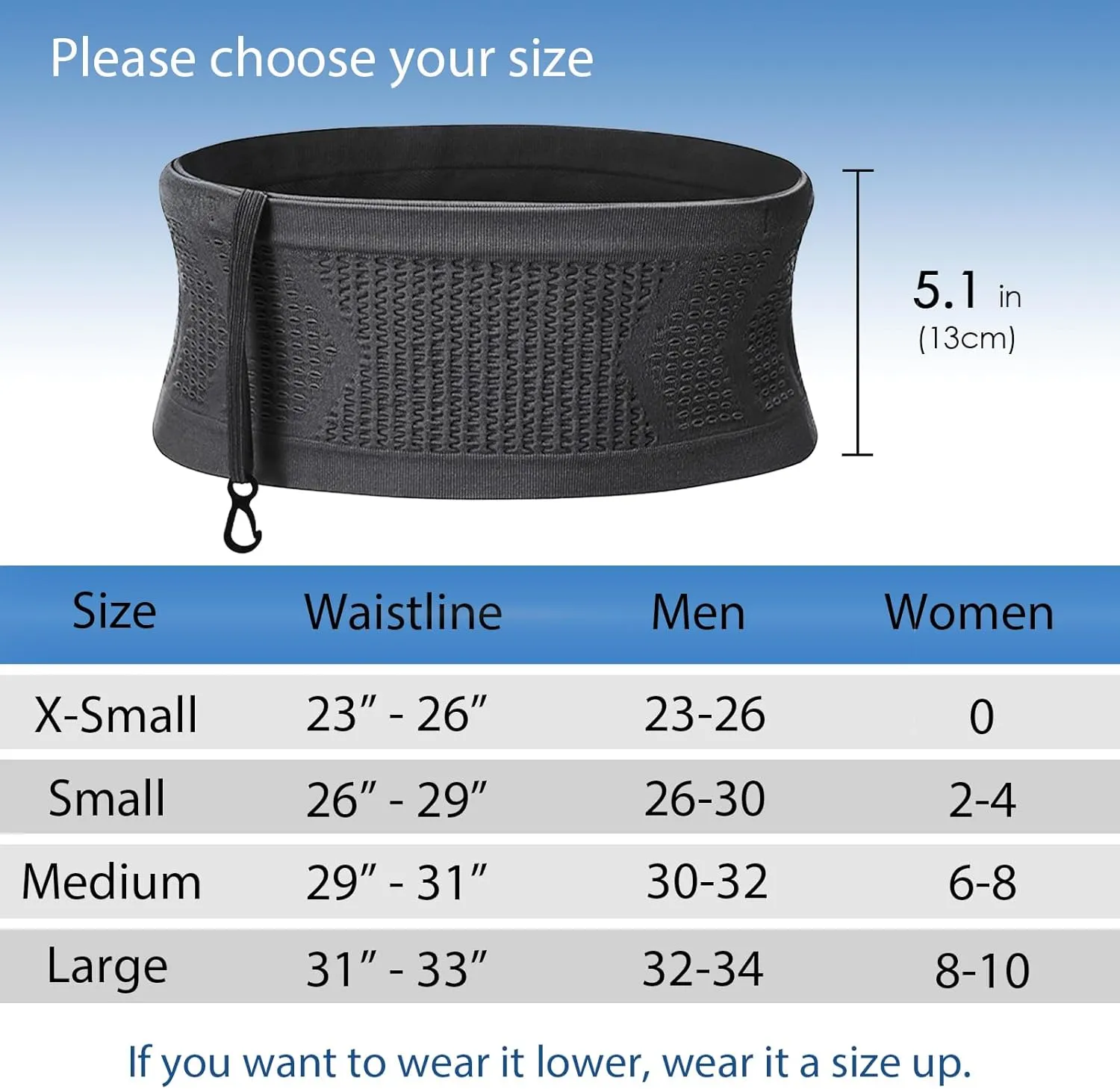 Slim Running Belt, Hidden Running Belt Fanny Pack for Men Women, Travel Running Waist Belt for Money and Passport (Black, Small)