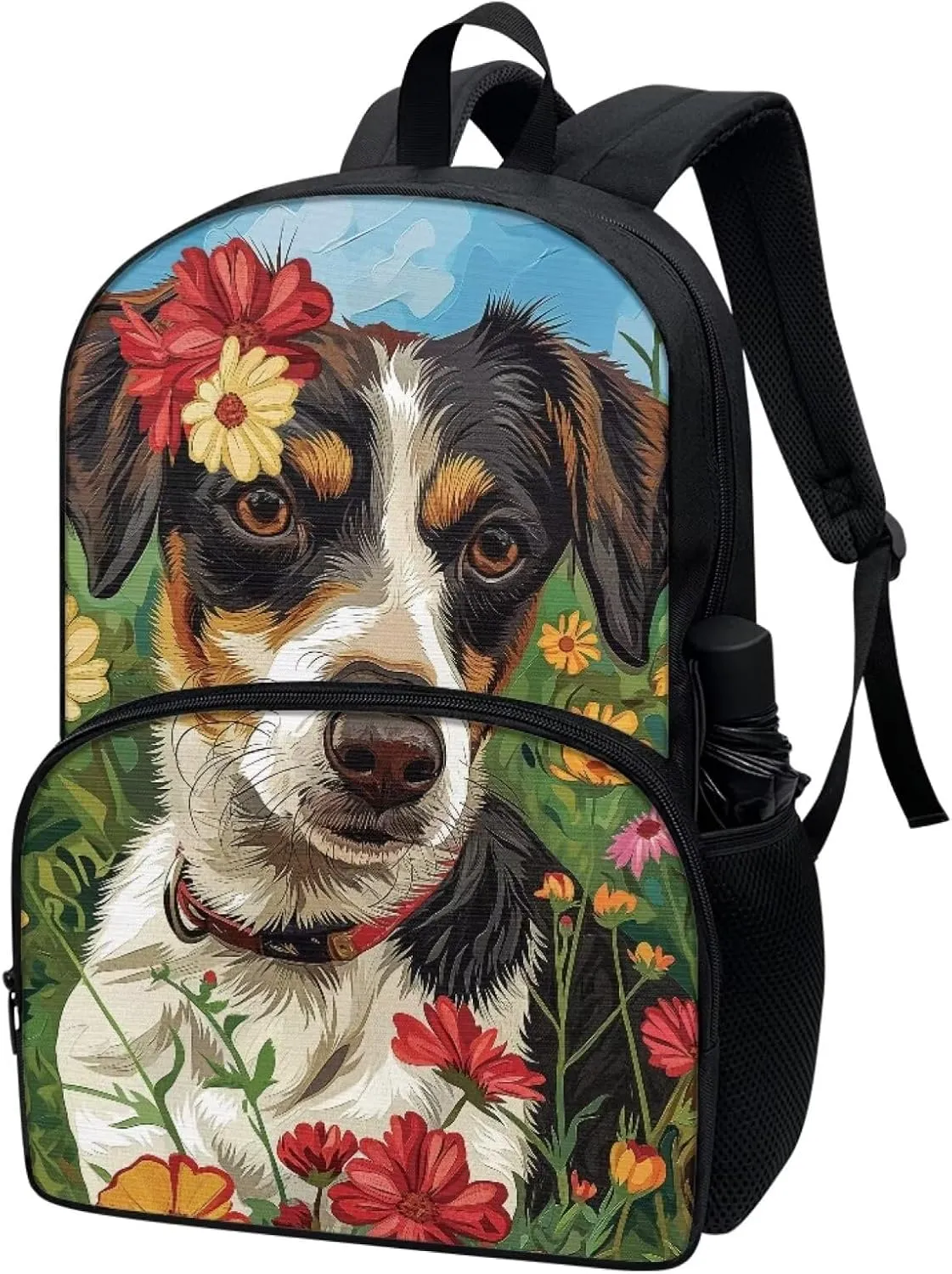 SYtrade Anime Dog Flowers Backpack for Kids Teens School Bookbag Lightweight Casual Daypack Backpack
