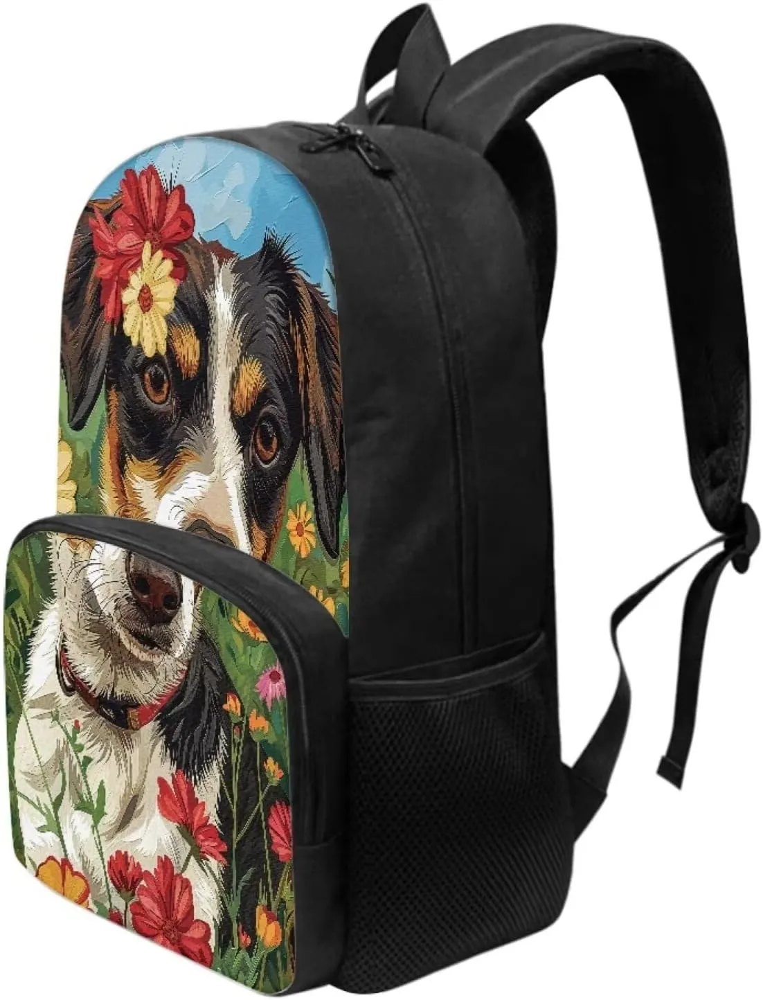 SYtrade Anime Dog Flowers Backpack for Kids Teens School Bookbag Lightweight Casual Daypack Backpack