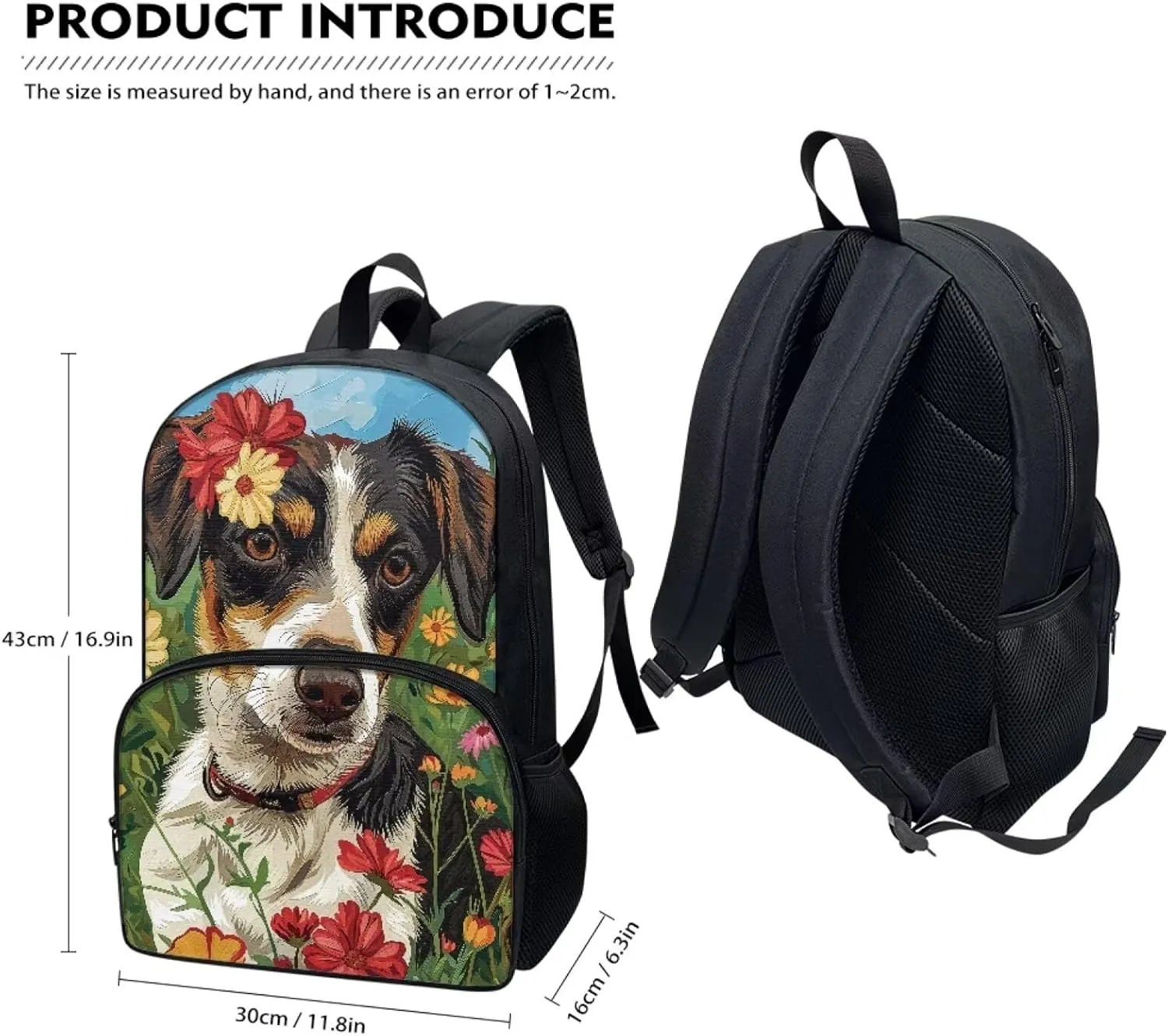 SYtrade Anime Dog Flowers Backpack for Kids Teens School Bookbag Lightweight Casual Daypack Backpack