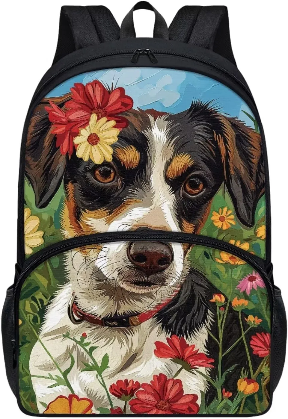 SYtrade Anime Dog Flowers Backpack for Kids Teens School Bookbag Lightweight Casual Daypack Backpack