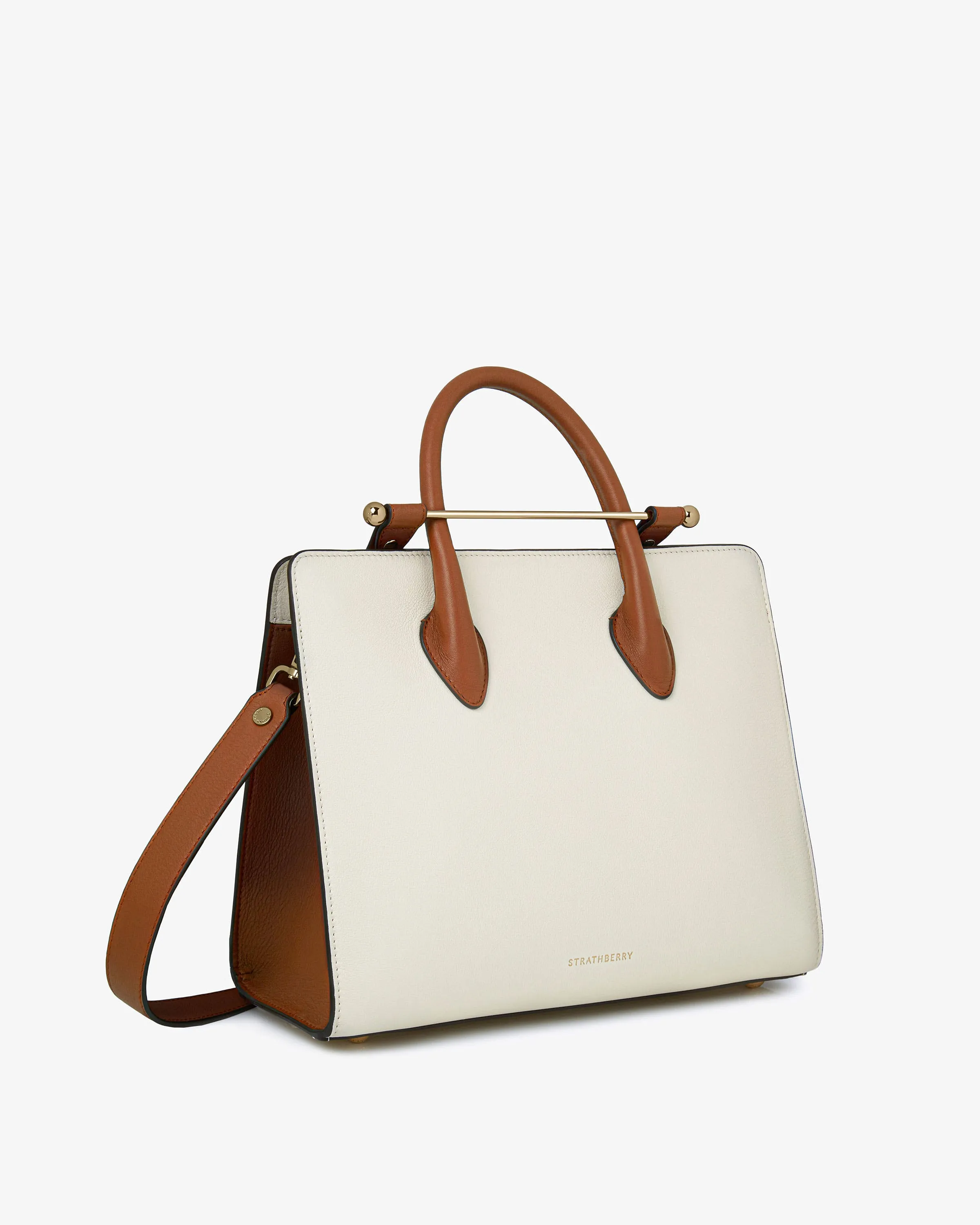 The Strathberry Midi Tote - Vanilla/Chestnut