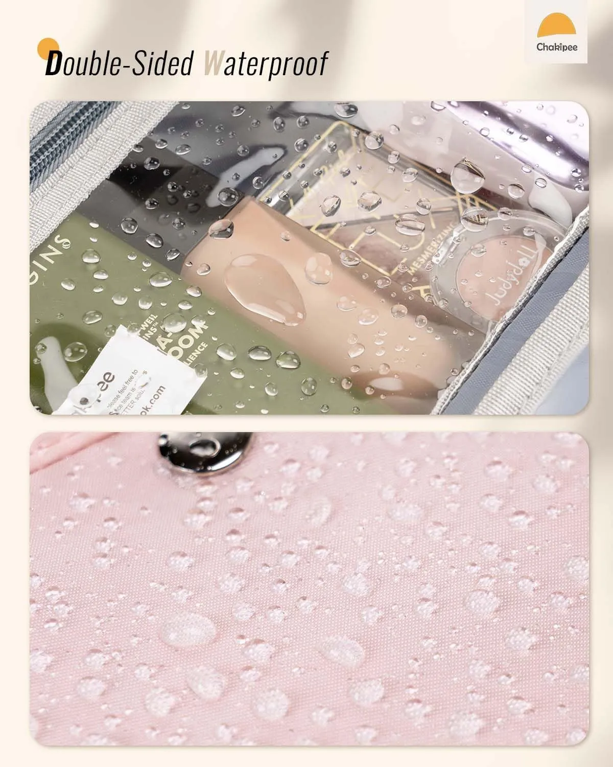 Travel Hanging Toiletry Bag for Women - Waterproof Cosmetic Organizer with Clear Window, Lightweight Bathroom Bags for Essentials, Makeup, Shampoo, Toiletries (Pink, Medium)