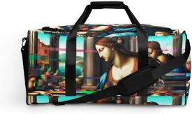 Vivid Digital Renaissance Glitch Print Duffle bag
