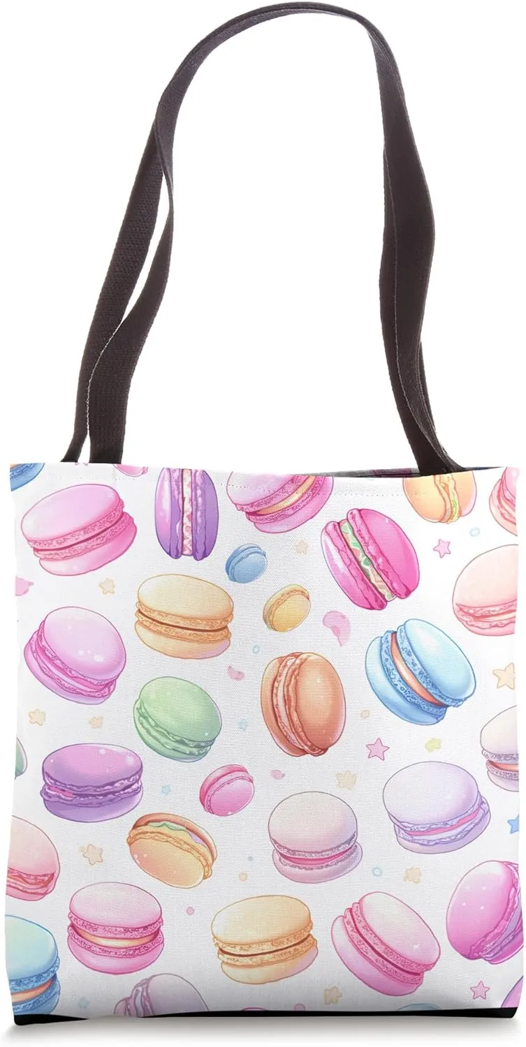 Yummy Cute Macaroon Macaron Purple Pink Pattern Tote Bag